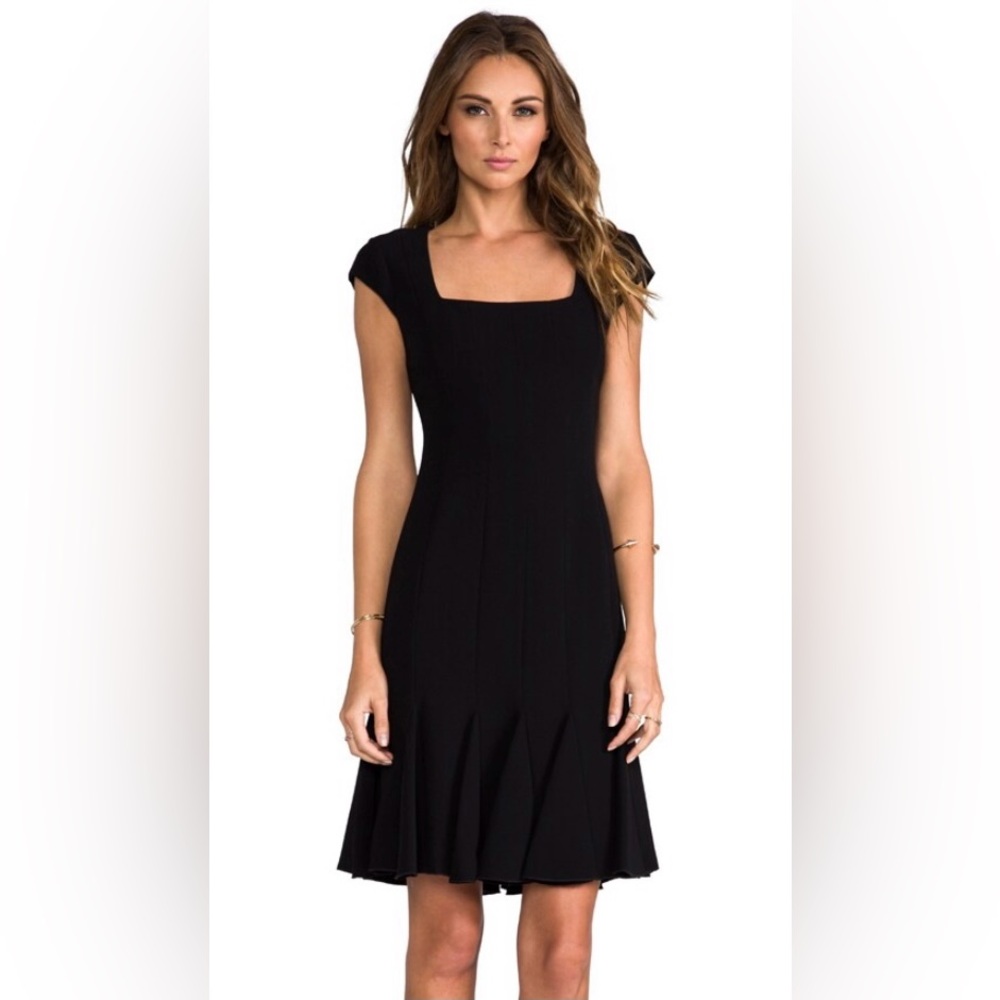 BCBGMaxazria Farrah Cap Sleeve Dress in Black